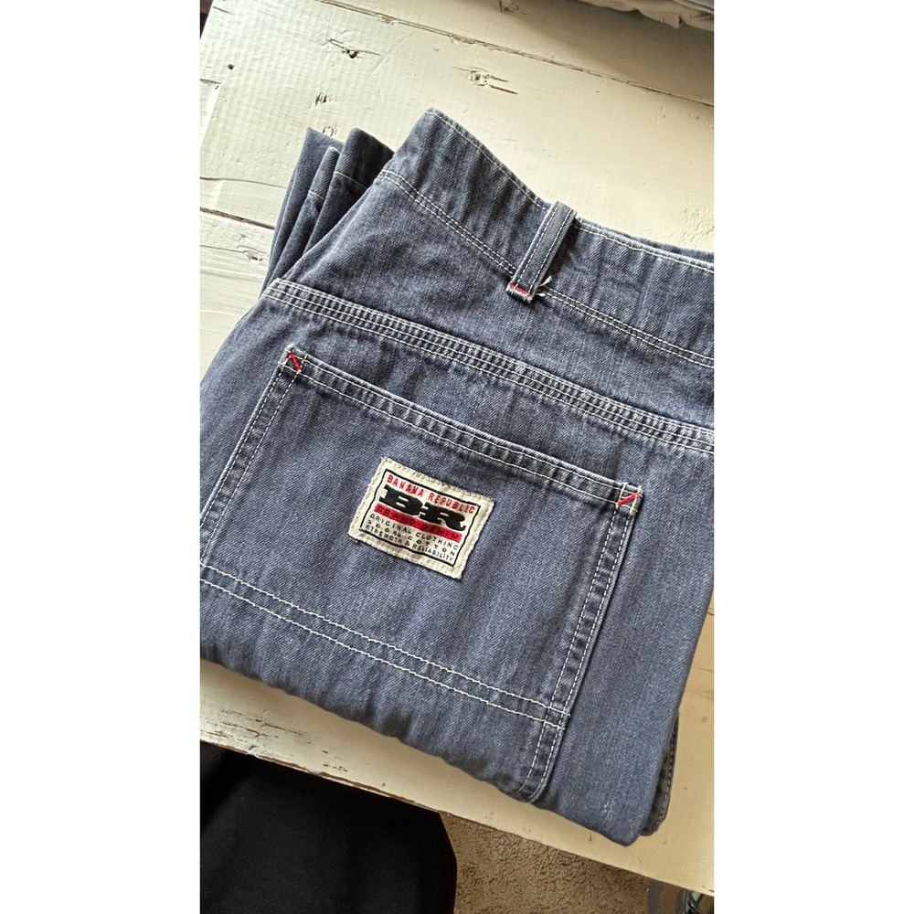 Banana Republic Vintage Mens Straight Leg Blue Denim Workwear Jeans 32R